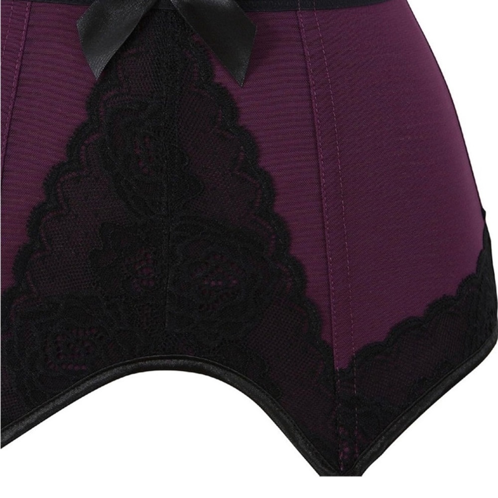Women's Victorian Lace Mesh Push Up Bustier Corset Top Garter